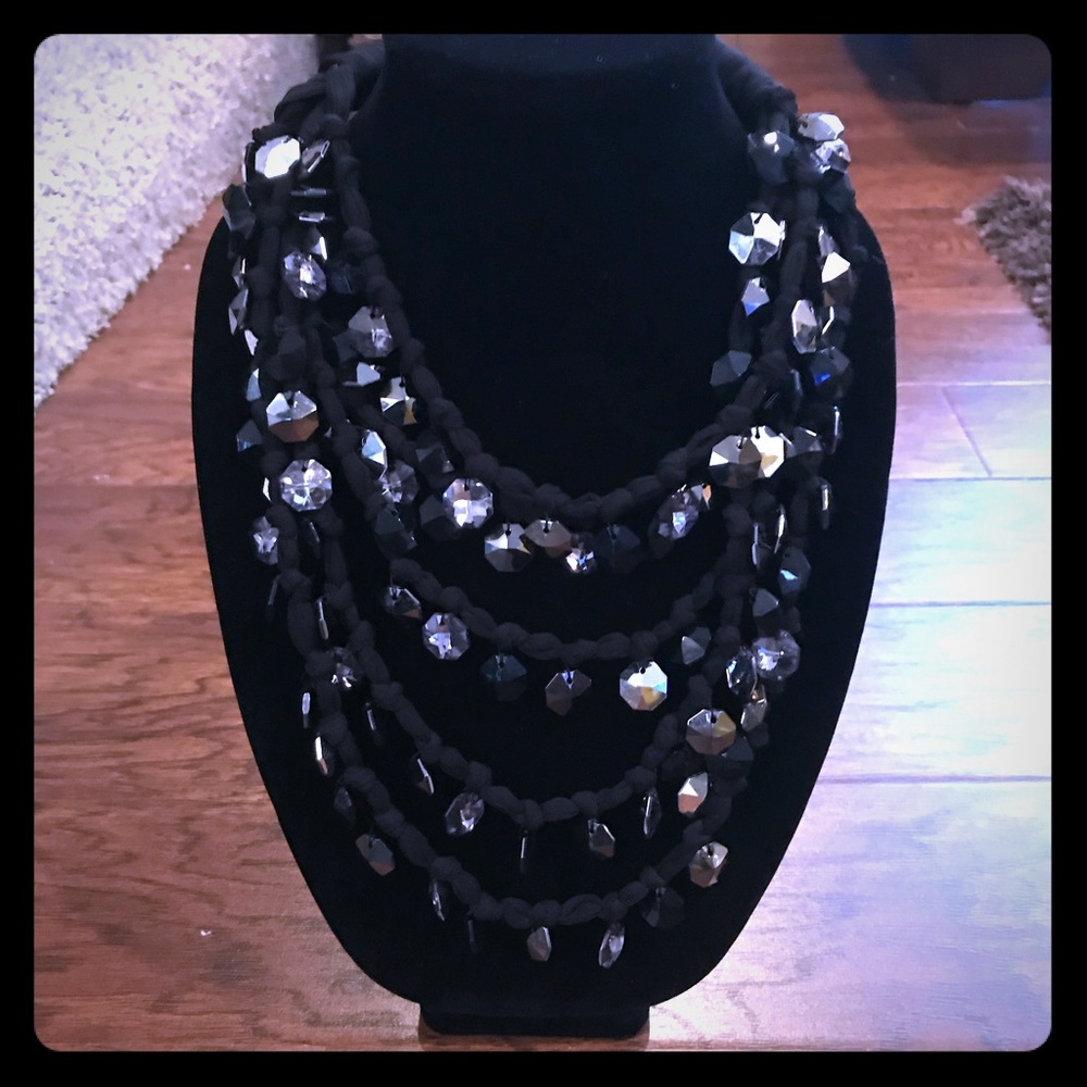 Black and silver layered necklace